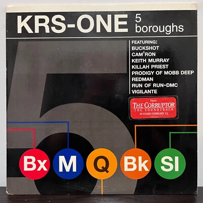 KRS-ONE - 5 Buroughs (1998) - 12" Vinyl Record Single - EX - Image 1 of 3