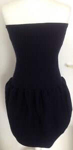 Victoria Beckham Navy boob tube Wool mixed Mini dress Size 2 (Uk6) Xcellent Con