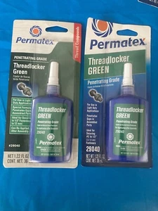 Lot Of 2 New Permatex 29040 Penetrating Threadlocker Green Light Duty - Picture 1 of 4