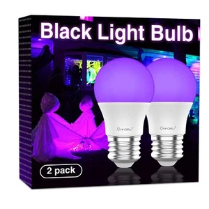 Onforu 15W LED Black Light Bulbs, A19 E26 Blacklight Bulb 120W Equivalent, - Picture 1 of 9