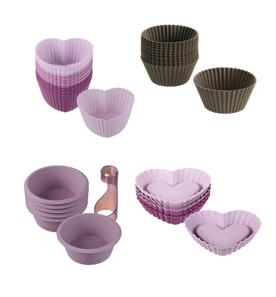 LURCH Kleingebäck Muffin Muffinform Herz Tortelett Backform Silikon Cup Cake - Bild 1 von 1