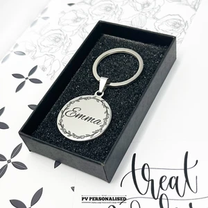 Llavero Personalizado Grabado Regalo Llavero Nombre Personalizado Cualquier Texto Cumpleaños - Imagen 1 de 13