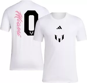 NUEVA ADIDAS x MESSI Hombres Fútbol Inter Miami Número 1 Camiseta Blanca MEDIANA M - Imagen 1 de 3