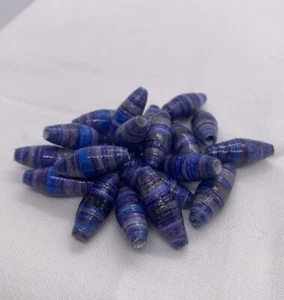 Paper Beads for Jewelry & Crafts, Jewelry Supplies, Blue Purple Gray - Picture 1 of 3
