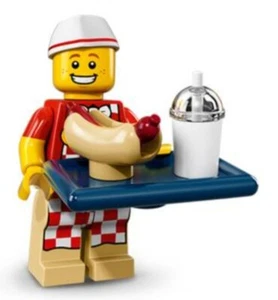LEGO series 17 HOT DOG VENDOR MINIFIGURE new & factory sealed 71018 diner waiter - Picture 1 of 3