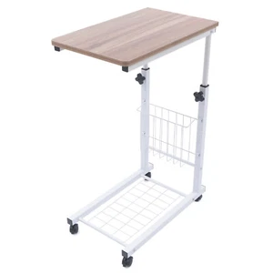 Bett Beistelltisch Rollen Krankenhaus Überbett Rolltablett Sofa Beistelltisch verstellbar - Bild 1 von 11