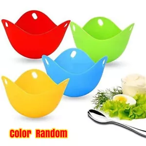 4x Silicone Egg Poacher Poaching Pods Pan Poached Cups Moulds For Kitchen - Picture 1 of 8