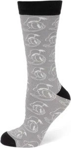 Disney Donald Duck Patterned Men's Gray Crew Socks  - One Size - Picture 1 of 3