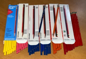 69 FC/Sanford Col-erase Pencils Yellow~Pink~Lt Blue~Orange~Carmine~Vermillion - Picture 1 of 3