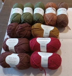STRICKPICKS GARN WOLLE DER ANDEN KAMMGARN 11 Knäuel Posten in verschiedenen Farben - Bild 1 von 4