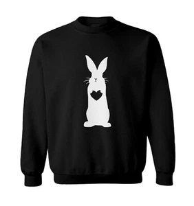 Rabbit With Heart Silhouette - Easter Bunny Love Cute Toddler Crewneck Sweater - Picture 1 of 8