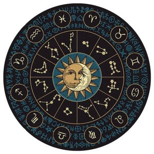 NEW 12 Constellations Tarot Wheel Rug Printed Round Carpet Non-Slip for Home Bed - Picture 1 of 11