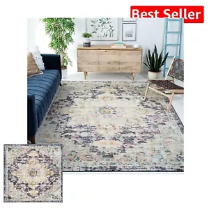 Elegant Black & Gold Medallion Area Rug - 8' Square, Easy Care for Living Spaces - Picture 1 of 3