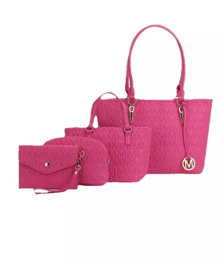 MKF Edelyn M Signature 4 PCS Tote Bag by Mia K Pink - Image 1 of 4