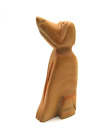 VINTAGE HAND CARVED WOODEN DOG STATUE, 4 1/4" Tall (He Needs Adopted)