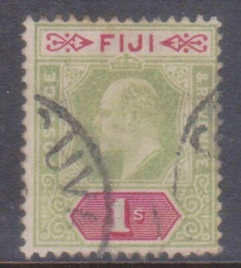(F263-33) 1903 Fiji 1/- green & red Edward VII stamp (AH) VK97 - Picture 1 of 1