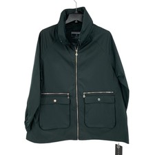 Bernardo Short Water Wind Resistant Raincoat Size Medium Jade NWT Hood 2054
