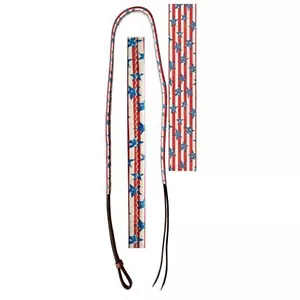 FRUSTA OVER & UNDER 4' pelle rosso bianco blu STELLE E STRISCE 4' lunga x 1/2" larga - Foto 1 di 1