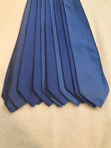 BROOKS BROTHER Silk Solid Blue Design Tie BRAND NEW *BUNDLE OF 10*
