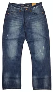 Jeans denim streetwear uomo Rocawear relax fit lavaggio scuro doppio logo R goffrato - Foto 1 di 2