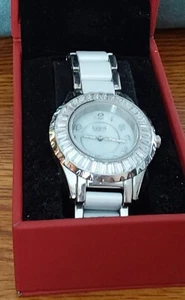 BURGI Woman's Bracelet Watch Crystal/White/Silver in Box - Picture 1 of 8