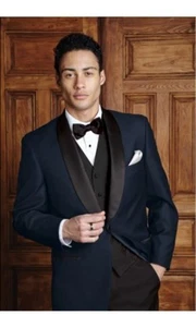 Giacca smoking scialle Cardi International Navy Bradford - Foto 1 di 3