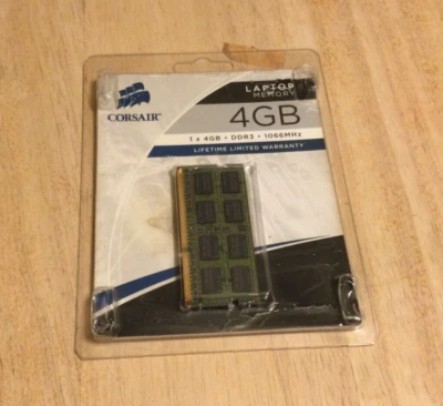 New! CORSAIR VALUESELECT 4GB DDR3 Laptop RAM Memory CM3X4GSD1066 - Image 1 of 4