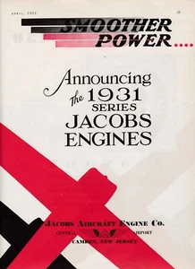 1930 Jacobs Aircraft Engine Ad 10/23/2024bb - Picture 1 of 4