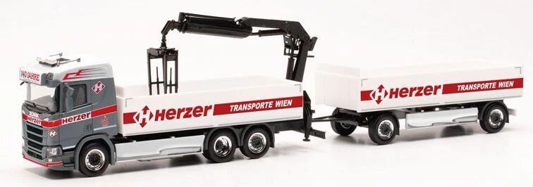 HERPA - SCANIA CR 20 ND 6x2 autocarro rettilineo con 1+1 assi HERZER ribaltab... - Immagine 1 di 1
