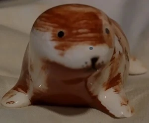 SEAL Sitka Ton Keramik Alaska Vintage marmoriert braun kleine Miniatur - Bild 1 von 8