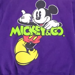 Vintage Disney Mickey Co Mouse Crewneck Sweatshirt USA Size L Purple - Bild 1 von 9