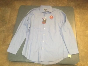 Van Heusen Flex Men's L Blue Striped Long Sleeve Button Down Dress Shirt $60 NWT - Picture 1 of 5