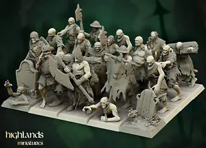 Zombie Horde, Undead Army, Wargames DnD RPG Fantasy Zombie Warriors Miniature - Picture 1 of 9