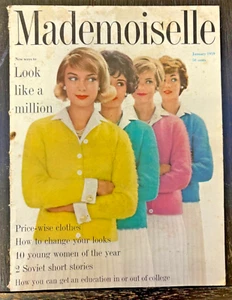 Mademoiselle Magazine January 1959 Sylvia Plath Poem~Ted Hughes~Four Young Poets - Picture 1 of 11