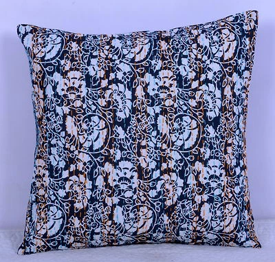 16" COTTON THROW DECORATIVE PILLOW FLORAL PRINTED VINTAGE KANTHA CUSHION COVER  - Image 1 of 4
