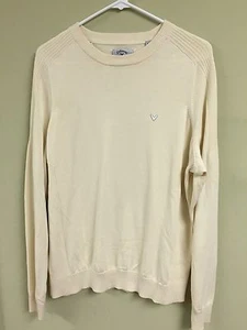Callaway C-Tech Men's Crewneck Cotton Sweater Long Sleeve Shirt US M Beige - Picture 1 of 4