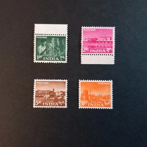 COLONIE INGLESI - INDIA 1955/ SOGG. VARI (ALTI VALORI) - N. 4 VAL. INTEGRI MNH** - Imagen 1 de 2