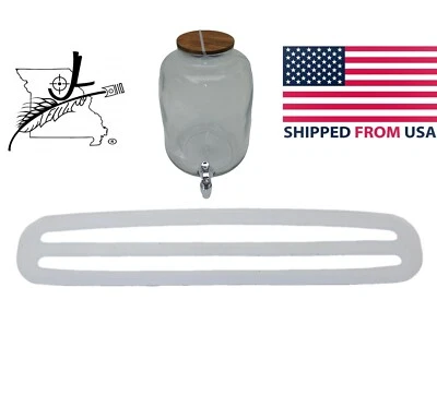 替换木质盖固定带2加仑圆形玻璃饮料分装机 — 第 1/4 张图片