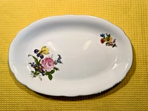Kuchenplatte Triptis Porzellan Bukett Germany Blumenmotive unbenutzt Goldrand - Bild 1 von 2