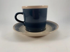 Vintage Mikasa - Discovery - Blue Thunder - P3005 - Flat Cup/Mug & Saucer Set - Picture 1 of 11