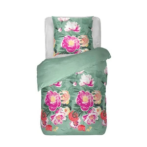 Bettwäsche Satin Baumwolle 135x200 + 80x80 Garnitur Kissen Blume Bettbezug 2 tlg - Bild 1 von 8