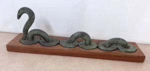 Loch Ness Monster Artwork Ornament Wood Verdigris Metal Charity Sale - Picture 1 of 7