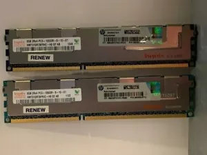 16 Gb (2 x 8 Gb) HP HYNIX HMT31GR7BFRAC-H9 8 GB PC3-10600R ECC RAM HP 500205-071 - Imagen 1 de 3