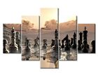 5 Piece Canvas Wall Art Chess Wall Decorations for Living Room Sunset Wall Pa...