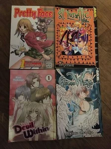 Manga Books Mixed Lot of 4 Paperbacks Pretty face Saint lunatic Glass wings …. - Picture 1 of 1
