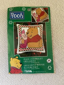 Vintage Disney Pooh and Piglet Ornament Counted Cross Stitch Kit Leisure Art NEW - Picture 1 of 2