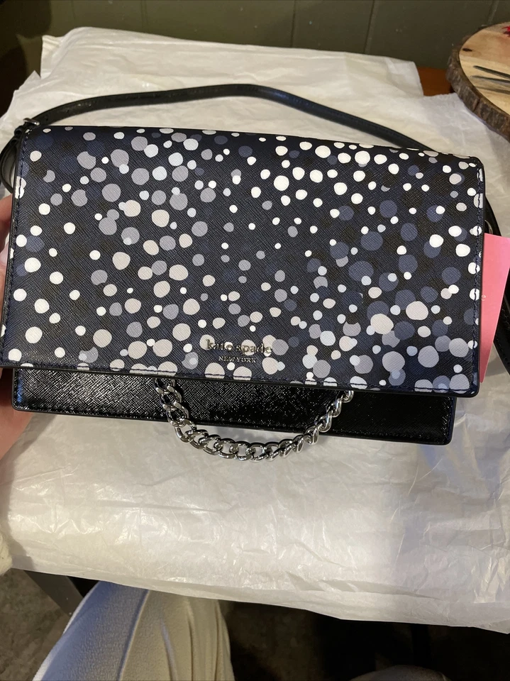 Kate Spade Cameron SOIREE Dot Convertible Crossbody Bag Purse Wkru6361