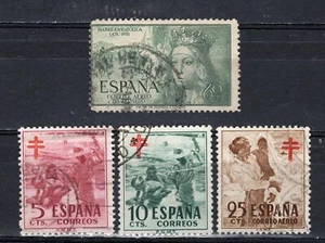 ESPAÑA 1951 EDIFIL 1097 Y 1103/1105 SERIE COMPLETA SELLOS USADOS - Imagen 1 de 1