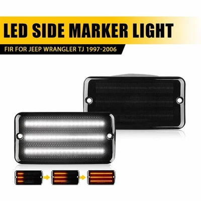 Luces de señalización laterales de guardabarros de parachoques de humo EPG para Jeep Wrangler TJ 1997-2006 Foto 1 de 4