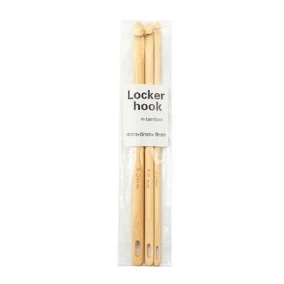 3pcs 4/6/8mm Wooden Locker Hook Crochet Thread Needles Hand Knitting Tool - Image 1 of 4